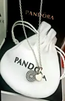 Colar coração branco Pandora