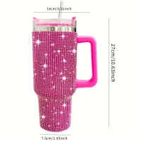 Copo Térmico Com Strass Brilho 1200ml  - Foto 2