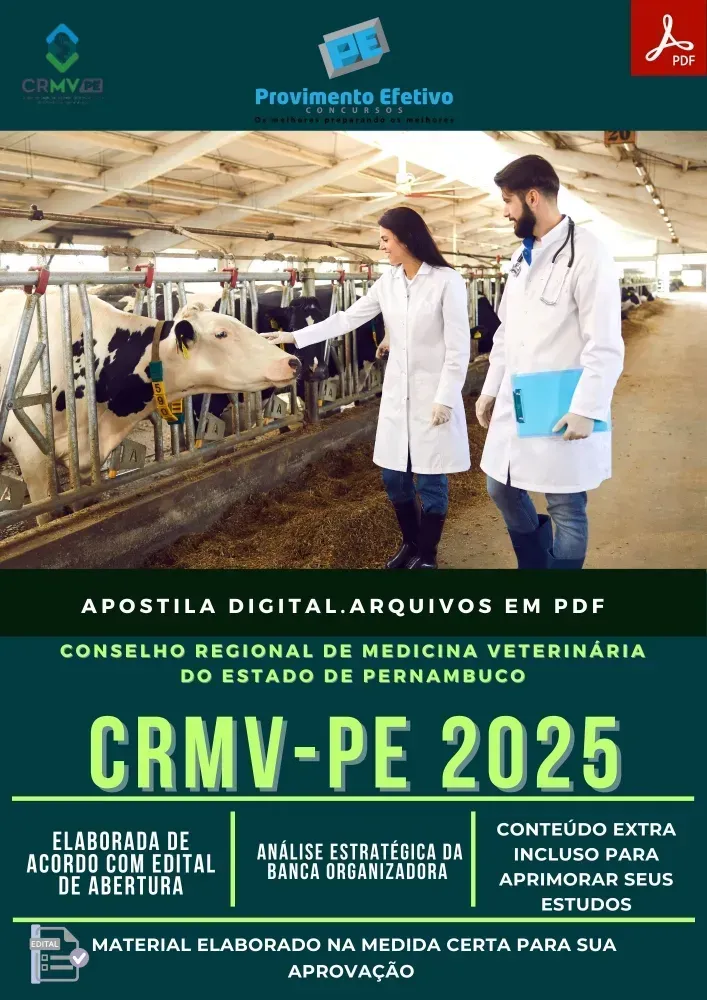 Apostila CRMV PE Médico Veterinário 2025 Imagem