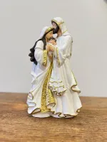 Linda Imagem de Sagrada Familia Ternura 31 cm em Gesso Premium - Foto 6