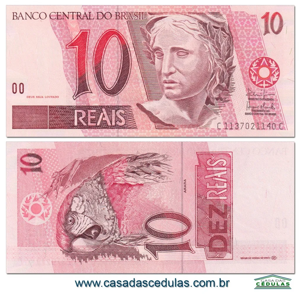 C295 - C C - 10 Reais Fe - Antônio Palocci e Henrique Meirelles - Serie 1137 - 1ª Série Imagem