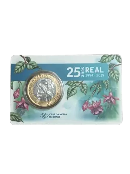 BLISTER  MOEDA 25 ANOS DO PLANO REAL, BEIJA-FLOR   2019 - OFICIAL CASA DA MOEDA