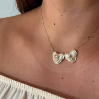 Colar Coração Madrepérola com Um Filho - Foto 2