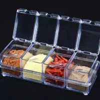 Kit 2 Organizador Acrílico 4 Potes Porta Temperos Gin Condimentos - Foto 2