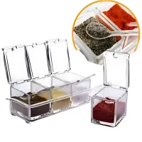 Kit 2 Organizador Acrílico 4 Potes Porta Temperos Gin Condimentos - Foto 5