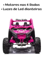 Carrinho Elétrico Infantil Maverick Can am Utv 24v Cor Rosa Voltagem Do Carregador 110v/220v - Foto 2