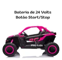 Carrinho Elétrico Infantil Maverick Can am Utv 24v Cor Rosa Voltagem Do Carregador 110v/220v - Foto 3