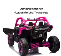Carrinho Elétrico Infantil Maverick Can am Utv 24v Cor Rosa Voltagem Do Carregador 110v/220v - Foto 4