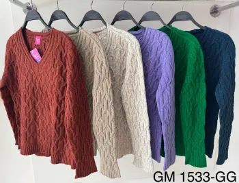 Blusa tricot mousse com decote v plus GM 1533 Tam GG - Foto 2