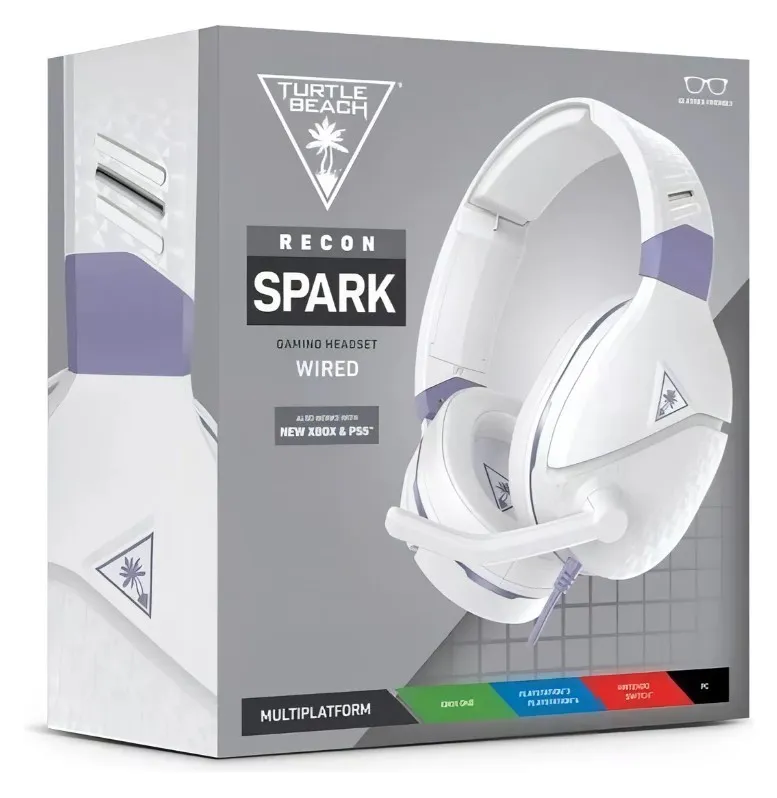 Headset Gamer Turtle Beach Recon Spark Cor Branco e Lilás