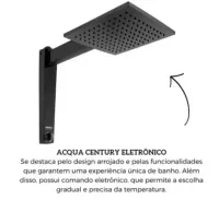 Chuveiro Ducha Acqua Century Eletrônico Preto 7500W 220V Lorenzetti - Foto 2