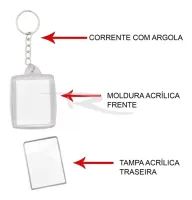 Atacado Chaveiro Acrílico 3x4 Pacote C/ 10 unidades - Foto 7