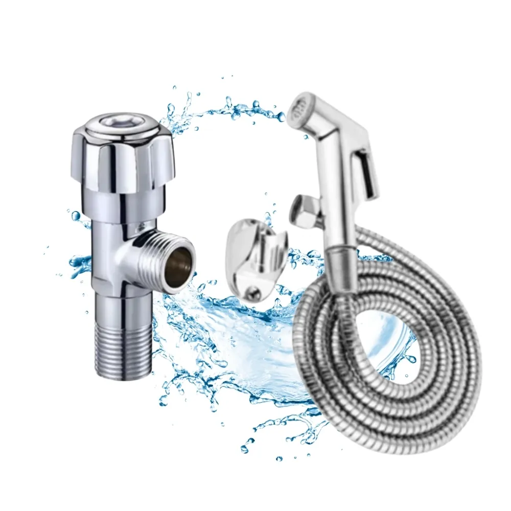 Kit Higiênica Ducha Registro 1 Saída De Água Abs Soft Cromada Imagem