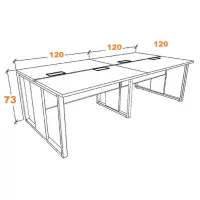 Estação de Trabalho Mesa Plataforma 1200 Para 4 Lugares Pé Quadro com Caixa de Tomadas Versa - Foto 4