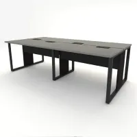 Estação de Trabalho Mesa Plataforma 1500 Para 4 Lugares Pé Quadro com Caixas de Tomadas Versa - Foto 2