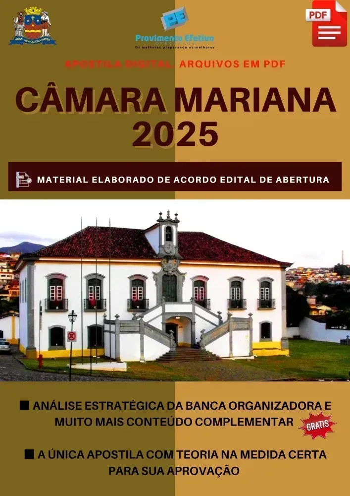 Apostila Câmara Mariana MG Advogado 2025 Imagem