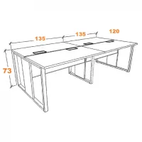 Estação de Trabalho Mesa Plataforma 1350 Para 4 Lugares Pé Quadro com Caixas de Tomadas Versa - Foto 4