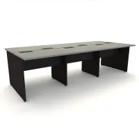 Estação de Trabalho Mesa Plataforma 1350 Para 6 Lugares Pé Painel com Caixas de Tomadas Versa - Foto 2