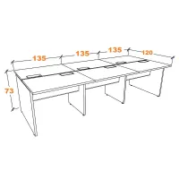 Estação de Trabalho Mesa Plataforma 1350 Para 6 Lugares Pé Painel com Caixas de Tomadas Versa - Foto 5