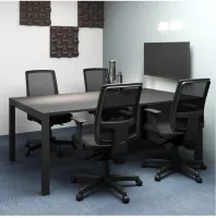 Presidente Brizza Tela Cor Preta Mecanismo Relax Base Giratória com Braços Reguláveis - Foto 4