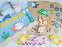 G1.868  Gabarito de Moldes  em MDF Pescaria dos Números 