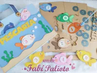 G1.868  Gabarito de Moldes  em MDF Pescaria dos Números  - Foto 2