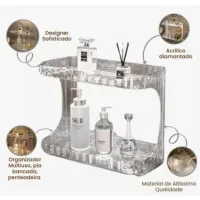 KIt Suporte de Luxo Para Banheiro Mais Prateleira Multiuso - Foto 4