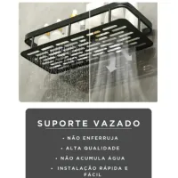 KIt Suporte de Luxo Para Banheiro Mais Prateleira Multiuso - Foto 5