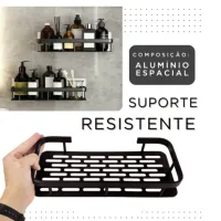 KIt Suporte de Luxo Para Banheiro Mais Prateleira Multiuso - Foto 7