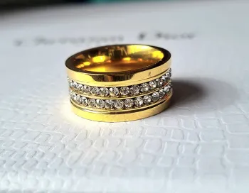 Aliança dupla brilhantinhos  - Foto 2