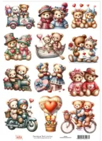 DX-007 - Adesivo Têxtil Ursinhos - Tam. 21,0x14,8cm