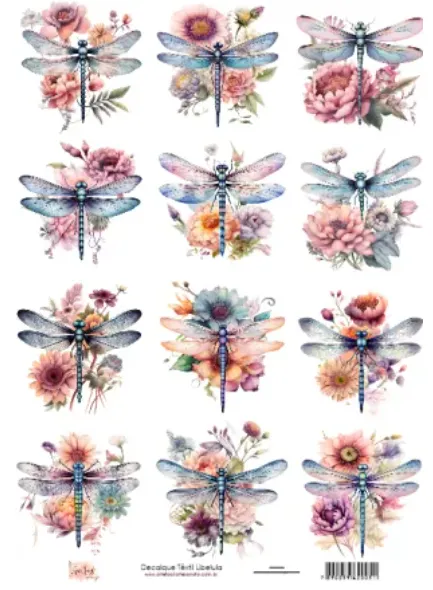 DX-005 - Adesivo Têxtil Libelula - Tam. 21,0x14,8cm Imagem