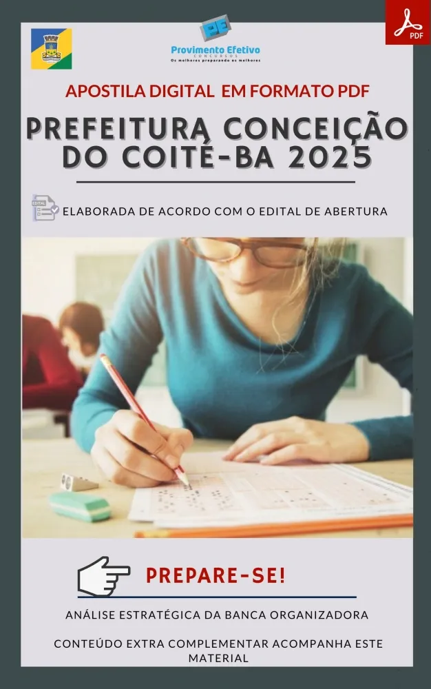 Apostila Prefeitura Coité Almoxarife 2025 Imagem