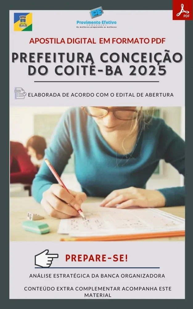 Apostila Prefeitura Coité Auxiliar Administrativo 2025 Imagem