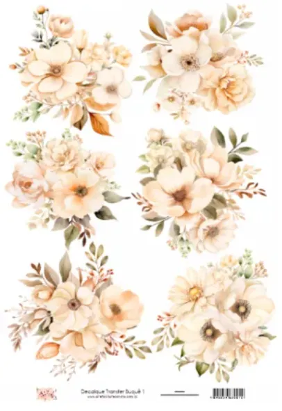 DT-001 - Adesivo Transfer Buquê 1 - Tam. 21,0x14,8cm Imagem