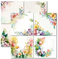 SC-927 - Flores em Aquarela - Papel para Scrapbook Dupla Face