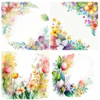 SC-927 - Flores em Aquarela - Papel para Scrapbook Dupla Face - Foto 2