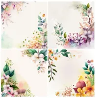 SC-927 - Flores em Aquarela - Papel para Scrapbook Dupla Face - Foto 3