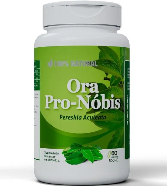 Ora-pro-nóbis  -   frascos de 120 Capsulas de 500 Mg
