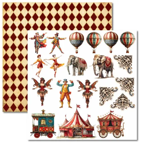 SC-915 - Circus 5 - Papel para Scrapbook Dupla Face Imagem