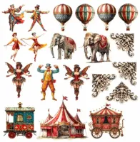 SC-915 - Circus 5 - Papel para Scrapbook Dupla Face - Foto 2