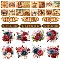 SC-914 - Circus 4 - Papel para Scrapbook Dupla Face - Foto 2