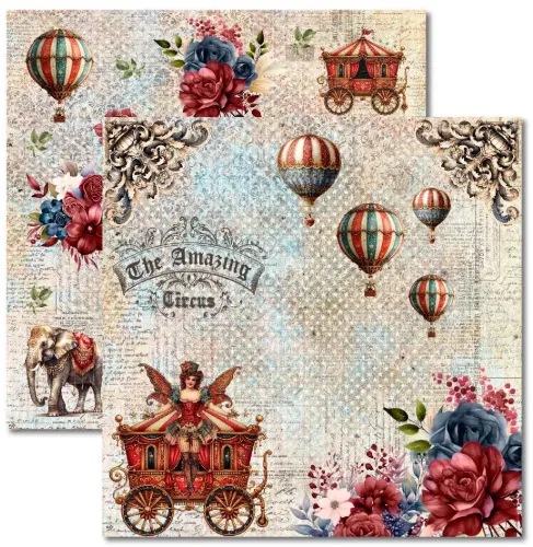 SC-912 - Circus 2 - Papel para Scrapbook Dupla Face Imagem