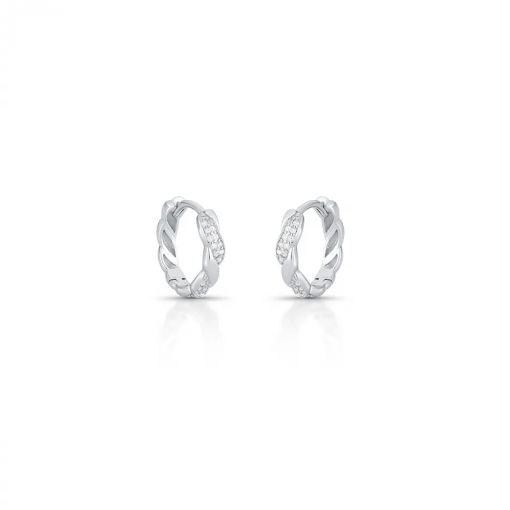 Argola trançada com zircônias