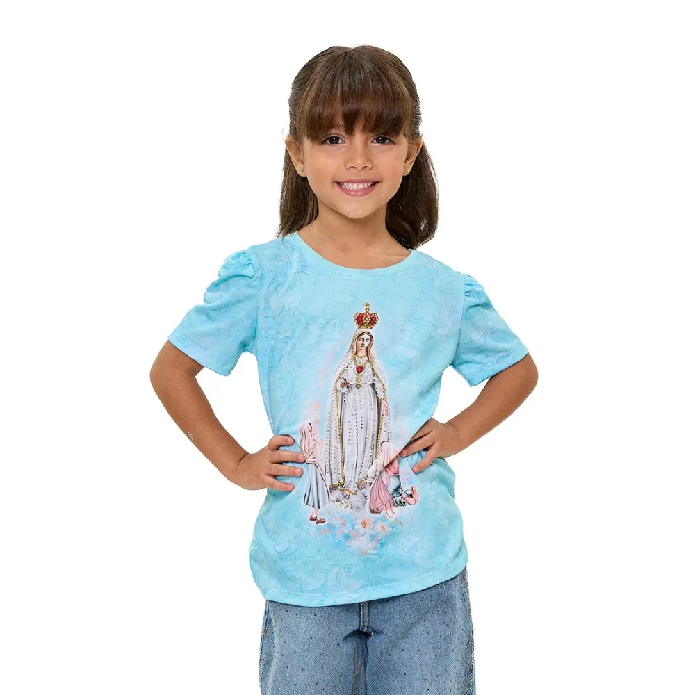 Baby Look Infantil Nossa Senhora de Fátima