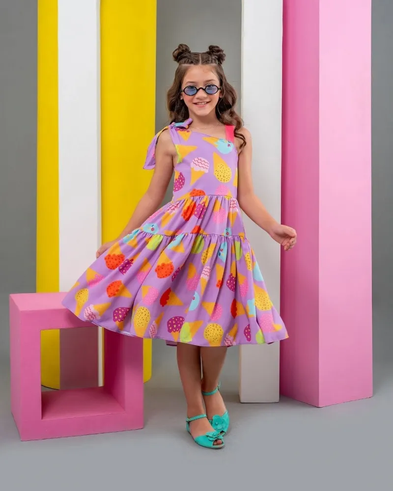 Vestido Casquinha de Sorvete Lilás