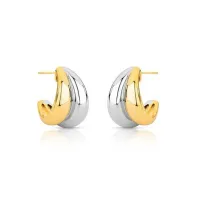 Brinco argola dois tons