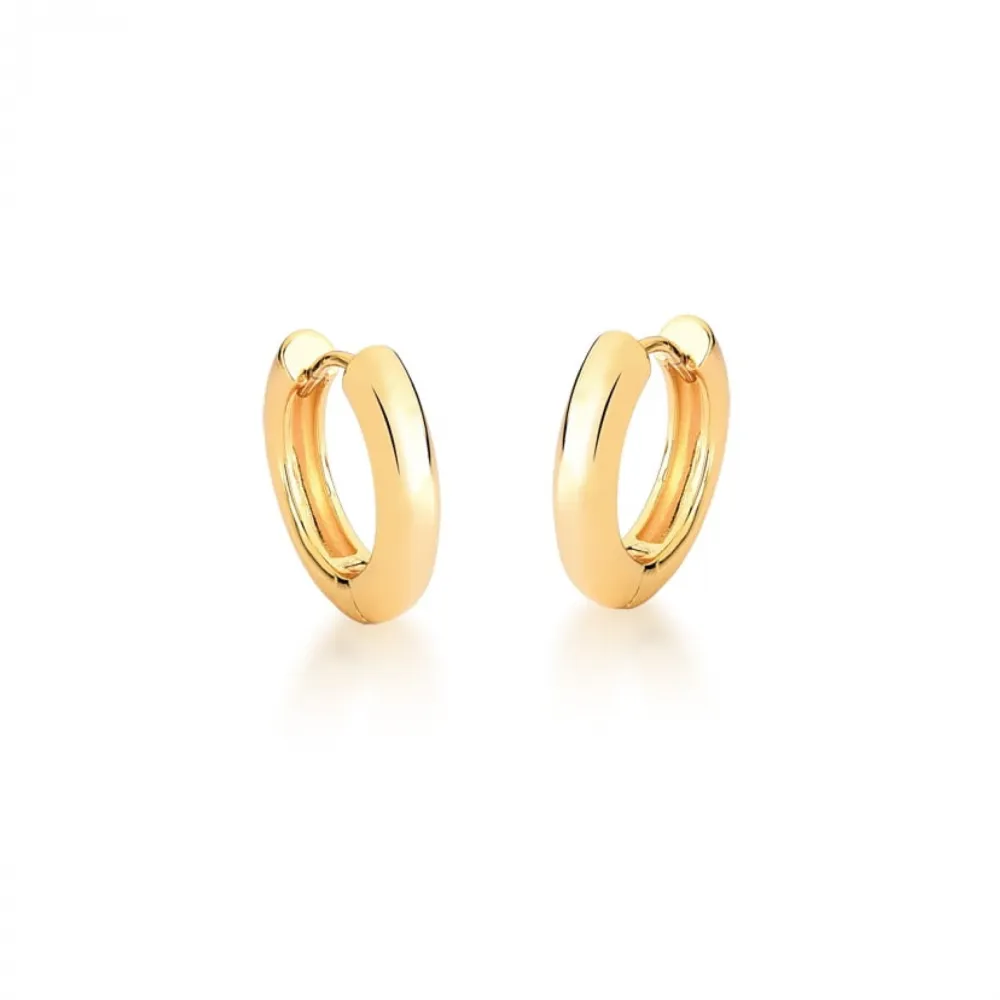Brinco argola click banhado a ouro 