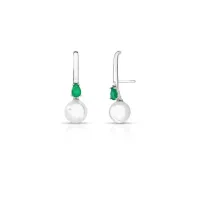 Brinco ear hook com cristal gota e pérola shell  - Foto 2