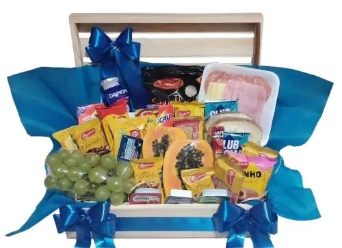 Cesta De Café Da Manhã Amanhecer com Alegria Imagem